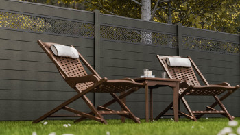 planeo Gardence Strong - Clôture à emboîter BPC Abstract gris anthracite 180 x 180 cm
