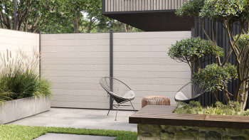 planeo Solid - clôture composite carré BiColor blanc