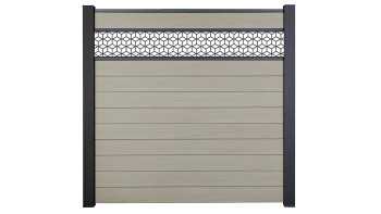 planeo Gardence Strong - Clôture à emboîter BPC Cube Bi-Color Sand 180 x 180 cm
