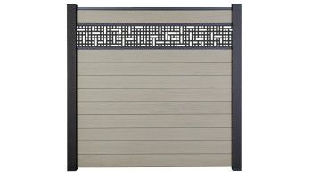 planeo Gardence Strong - Clôture à emboîter BPC Mesh Bi-Color Sand 180 x 180 cm