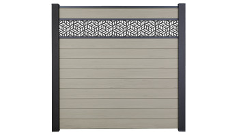 planeo Gardence Strong - Clôture à emboîter BPC Leafs Bi-Color Sand 180 x 180 cm