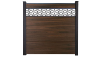 planeo Gardence Strong - Clôture à emboîter BPC Cube noix co-ex 180 x 180 cm