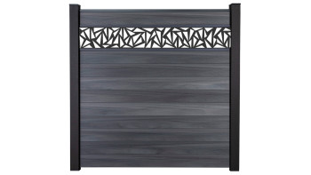 planeo Gardence Strong - Clôture à emboîter BPC Triangle gris pierre co-ex 180 x 180 cm