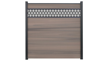 planeo Gardence Strong - Clôture à emboîter BPC Oriental Bi-Color co-ex 180 x 180 cm