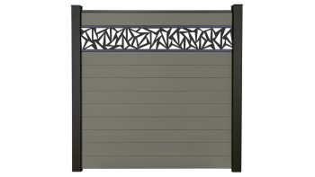 planeo Gardence Strong - Clôture à emboîter BPC Triangle Gris 180 x 180 cm