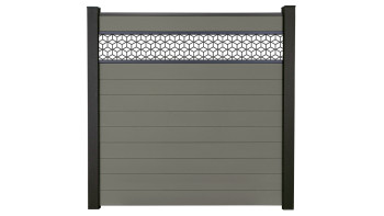 planeo Gardence Strong - Clôture à emboîter BPC Cube gris 180 x 180 cm