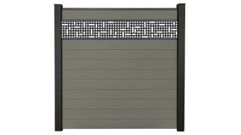 planeo Gardence Strong - Clôture à emboîter BPC Mesh Gris 180 x 180 cm