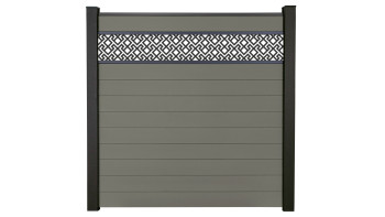planeo Gardence Strong - Clôture à emboîter BPC Abstract Gris 180 x 180 cm