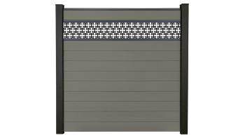 planeo Gardence Strong - Clôture à emboîter BPC gris oriental 180 x 180 cm