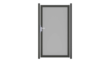 planeo Premo - Pare-vue HPL Porte Uni Gris avec cadre aluminium anthracite