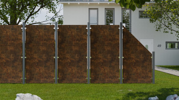 planeo Gardence Resistant - Clôture pare-vue HPL sur chant aspect rouille 90 x 180cm