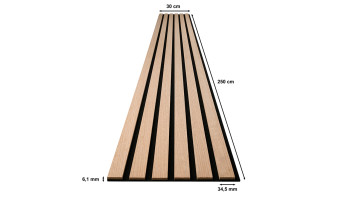Skaben Panneau acoustique SilentWall Comfort Light - Chêne brun clair - 250 x 30 cm