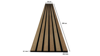 Skaben Panneau acoustique SilentWall Comfort Light - Chêne rustique - 250 x 30 cm