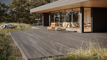 planeo terrasse composite - lame massive Chêne gris structure bois