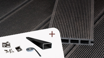 planeo Kit complet ECO-Line - chambre creuse gris foncé structure rainurée