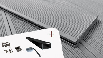 planeo Kit complet ECO-Line - massive clair foncé structure rainurée