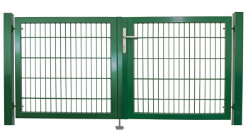 planeo Porte universelle lourde 2 vantaux Symétrique Vert Mousse poteaux de porte inclus