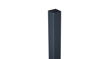 planeo Gardence Guard - Poteau de portail en aluminium spécialement renforcé à bétonner Anthracite RAL 7016 240cm, capuchon inclus