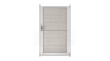planeo Gardence Guard - Porte composite universelle Bi-Color Sable avec cadre aluminium argent | EV1