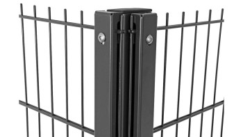 Poteaux d'angle de confidentialité type WSP anthracite pour clôture à double maille - hauteur de la clôture 2030 mm
