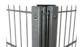 Poteaux d'angle pour grillage type WSP Galvanisé à chaud pour clôture à double maille - hauteur de la clôture 2230 mm