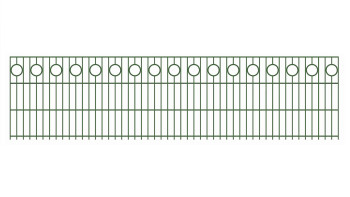 planeo Clôture décorative à double barre Halo 6/6/6 RAL 6005 vert mousse