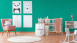 Papier peint en vinyle vert fleurs modernes & ornements naturels club Tropicana 163