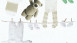 papier peint non tissé Little Stars A.S. Création papier peint pour enfants corde à linge bébé crème vert blanc 442