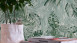 Papier peint en vinyle Greenery A.S. Création country style feuilles de palmier vert blanc 201