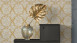 papier peint en vinyle orange baroque maison de campagne ornements rétros trendwall 901