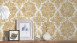 papier peint en vinyle orange baroque maison de campagne ornements rétros trendwall 902