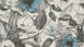 Papier peint vinyle Greenery A.S. Création country style hibiscus plantes gris blanc bleu 162
