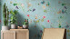 Papier peint vinyle The Wall Fleurs & Nature Campagne turquoise 681