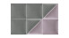 planeo ComfortWall - Coussin mural acoustique 30x30cm Rose Triangle 2pcs.