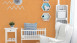 papier peint orange classique uni garçons & filles 6 828