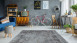 tapis planeo - Antigua 300 gris / turquoise